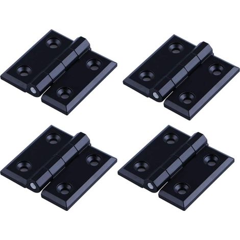 Charnières pliantes - 4 pièces, quincaillerie pour porte d'armoire, alliage de zinc, noir, 60x60x6 mm. (1/5)
