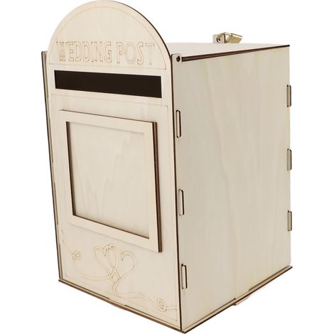 Boîte aux lettres de mariage en bois à faire soi-même avec serrure et clé pour décoration de réception, anniversaire de mariage JM01617 (1/5)