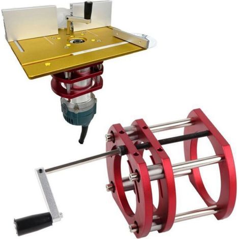 Ascenseur de Routeur, Kit de Système de Levage de Routeur en Métal pour Plaque de Base D'insertion de Scie à Table de Routeur (1/4)