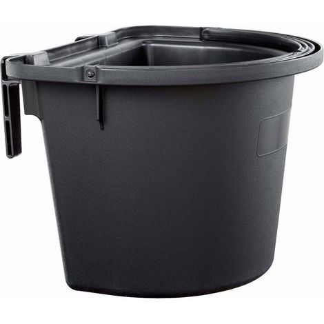 Schwarz - Pferdetränke aus schlagfestem Kunststoff mit Halterungen und ABS-Griff 14 Liter (1/5)