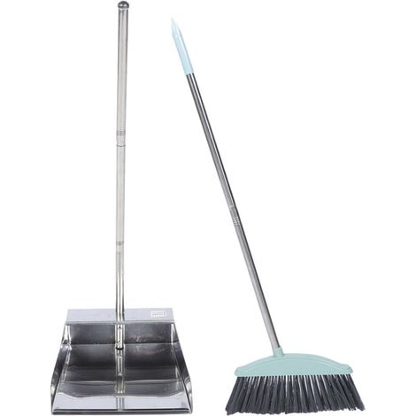 pelle à poussière 2 pièces avec long manche en acier (1/5)