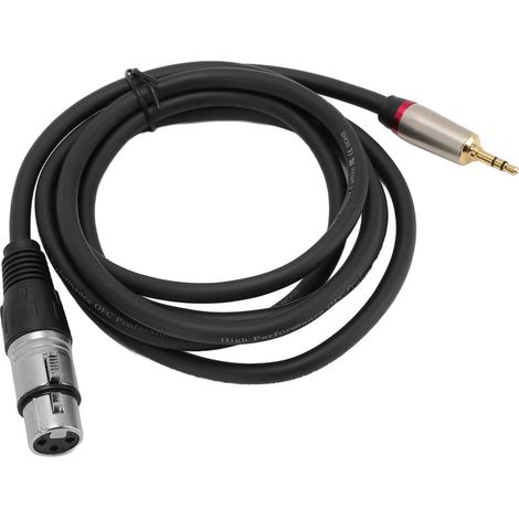 Câble adaptateur jack stéréo 3,5 mm vers XLR femelle (1,8 m) en PVC, pour microphone auxiliaire symétrique 3,5 mm, compatible avec téléphones, ordinateurs portables et haut-parleurs. (1/5)