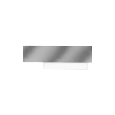 Doha - Applique LED moderne 15W - Aluminium blanc et acier, lumière chaude 3000K, 1270lm, diffuseur bi-satin, l.40x13,5cm