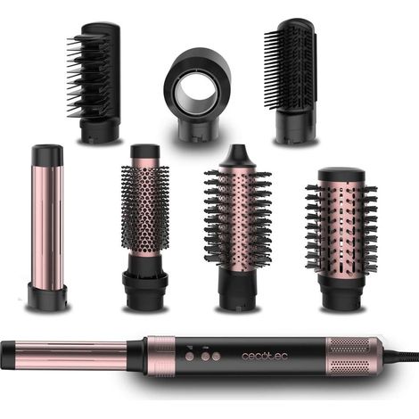 Cecotec - Brosse Soufflante CeramicCare AirGlisse Black 1400W, Technologie Coanda, 3 Vitesses, 3 Températures, Contrôle (1/5)
