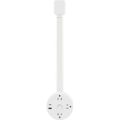 Rallonge de prise de courant ronde de 26 à 27 secondes avec fonction de charge rapide USB/Type-C, prend en charge 3 prises de courant CA et une interface USB. (1/2)
