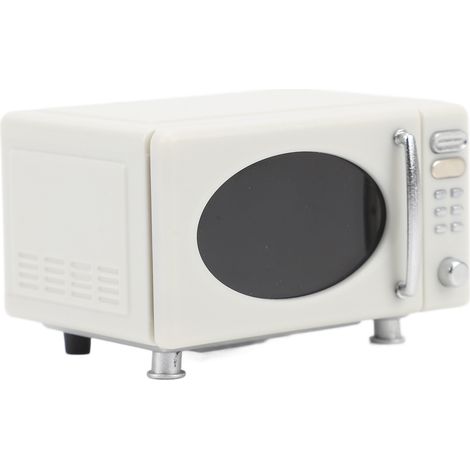 Modèle de micro-ondes miniature pour maison de poupée, haute simulation, accessoires de cuisine, ornements, petite maison, décoration de micro-ondes, blanc (1/5)