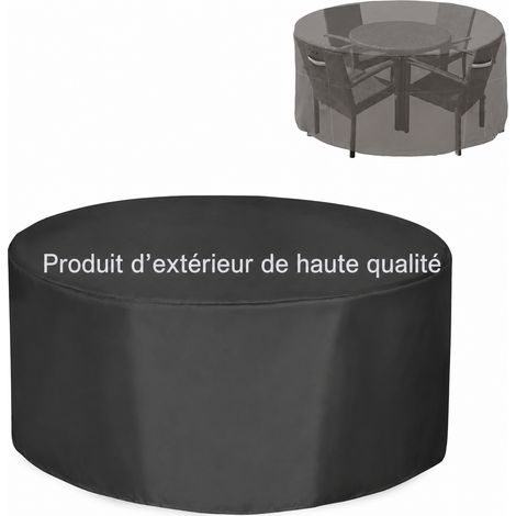 Housse table ronde jardin 140110 tissu Oxford 210D noir bâche protection 25 × 20 × 3 cm 300 g – Livraison gratuite (1/5)