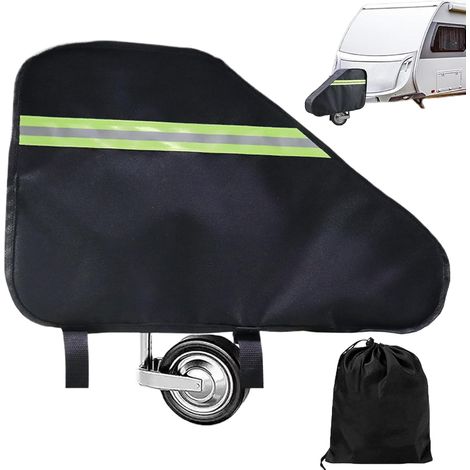Housses d'attelage de remorquage Crochet d'attelage de voiture Tissu Oxford 600D imperméable, coupe-vent, respirant pour camping-car, lumière humide, rayures, pluie (1/5)