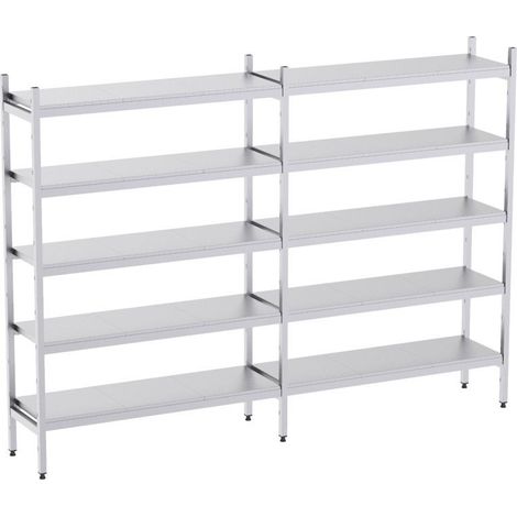 Rayonnage en Acier Inoxydable Linéaires - 3090 à 3920 mm - 5 Niv - P400 - Distform