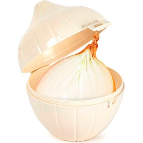 PLASTICFORTE guarda cebollas 10,5x10,5x11,5 cm con bisagra , Guarda cebollas de 10,5 x 10,5 x 11,5 cm con bisagra, un práctico recipiente diseñado para almacenar y conservar ceboll (1/2)