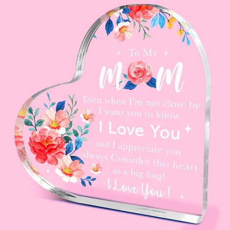 Plaque cœur en acrylique à poser bureau, décoration moderne, idée cadeau souvenir（10 cm) (1/4)