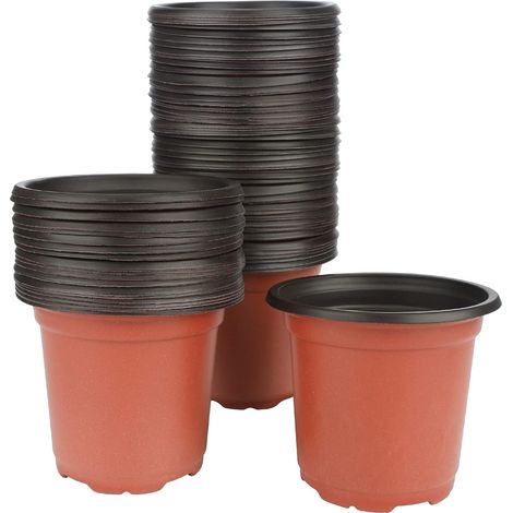 Pots de fleurs en plastique souple de 100 x 10 cm (diamètre), pots à semis, pots de pépinière, pots à fleurs