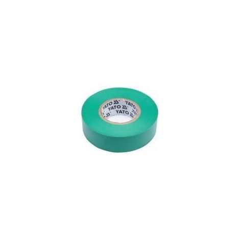 Cinta aislante eléctrica de 19 mm x 20 mm x 0,13 mm, verde YT-81652 yato