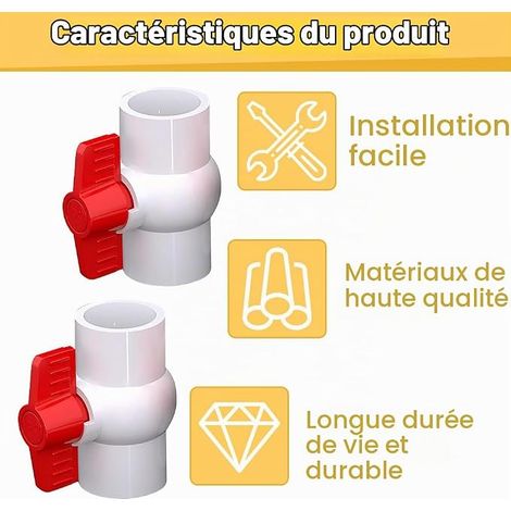 G 3/4 PVC Ball Valve, Ponds, White (1/4)