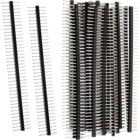 Lot de 20 broches de 2,54 mm - 40 broches mâles et femelles - PCB - Pour carte à grille perforée (1/5)