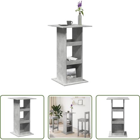 Rangement - Table de bar avec rangement gris béton bois d'ingénierie (1/5)