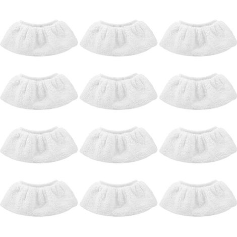 12 Pièces Bonnettes Microfibre,Lingettes Accessoire pour Nettoyeur à Vapeur, Compatibles avec la Majorité des Nettoyeurs à Vapeur, ,Lavables et Réutilisables (1/5)
