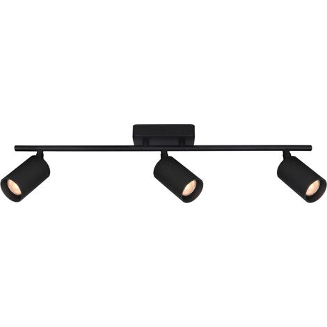 Plafonnier barre noir 3 spots orientables GU10 Italux