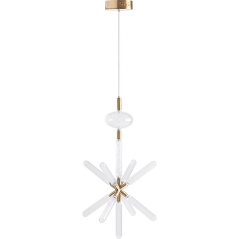 Lustre art déco en cristal fumé transparent suspendu élégant - Cristal fumé transparent (1/4)