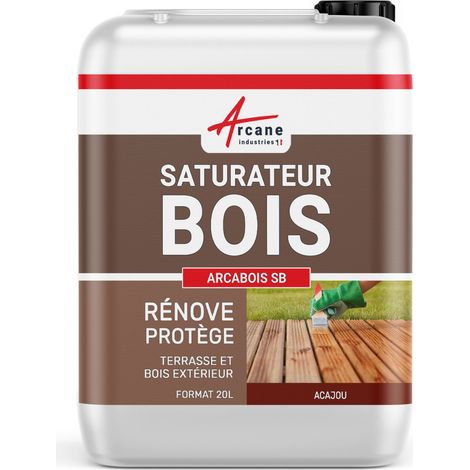 Arcane Industries – Saturateur bois extérieur 20 L – Protection anti-UV – Aspect mat naturel – Pour terrasses, bardages, mobilier de jardin (1/5)