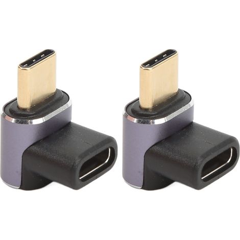 90°-Winkeladapter USB-C (Stecker auf Buchse), 40 Gbit/s, 100 W, Aluminiumlegierung, für Datenübertragung und Laden (1/5)