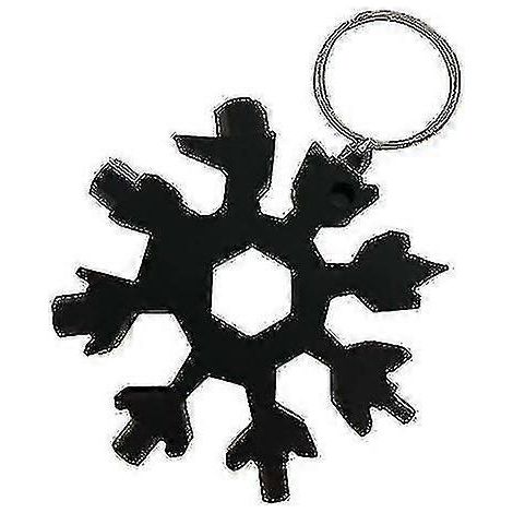 Outil multifonction 18 en 1 en forme de flocon de neige : clé, décapsuleur et anneau porte-clés. (1/5)