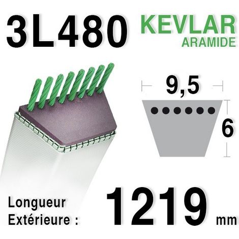 Courroie 3l48 - 9,5 mm x 1219 mm