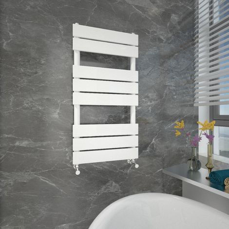 T&K White Bathroom Radiator Flat Panel Towel Rail Designer 800x450mm Modern Central Heating Rads (1/3)