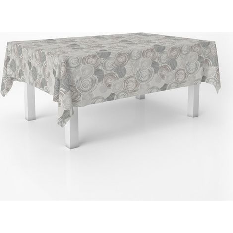 Nappe en Toile cirée rectangulaire Taille 240 x 140 cm Style, durabilité et Facile d'entretien pour Votre Table - Nappe en Toile cirée Anti-Taches et imperméable, Gris (1/5)