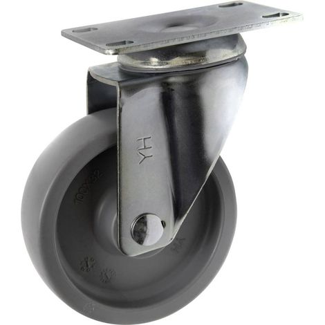TOOLCRAFT TO-5137935 Ruota orientabile 100 mm con piastra avvitabile Capacità di carico (max.): 125 kg (1/3)