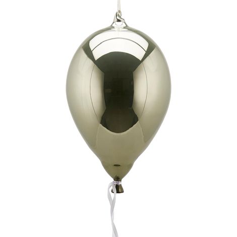Palloncino per albero di natale in vetro color Verde Chiaro pendagli decorati e lucidi -Palloncino Grande (1/3)