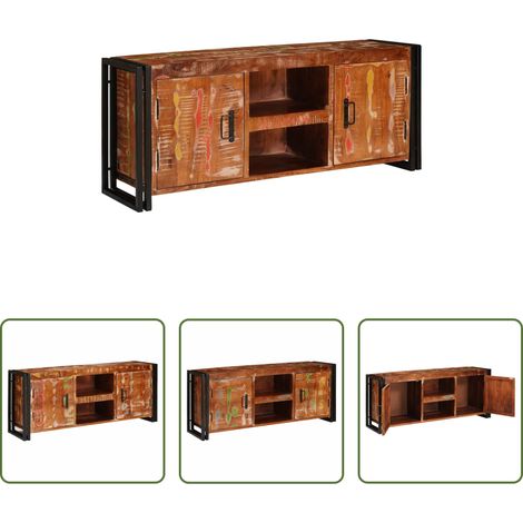 vidaXL Meuble tv rustique - Meuble TV Multicolore 120 x 33 x 50 cm Bois massif recyclé (1/5)