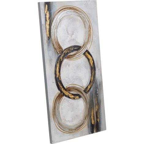 Cuadro pintado a mano con relieve gris 50x100x3h cm (1/5)
