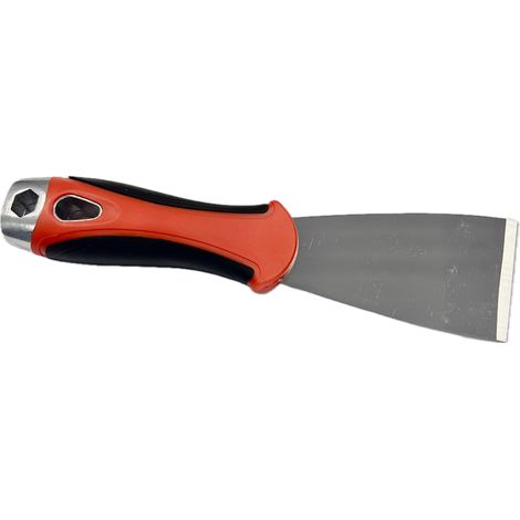 Grattoir inox a frapper 50 x 210 mm avec poignee caoutchouc