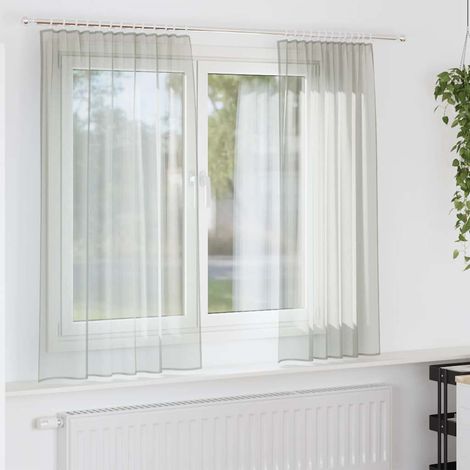 Voile Vorhänge mit Stangentaschen 2 Stk. Hellgrau