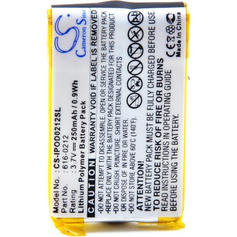 NX - Batterie MP3/MP4/Multimédia 3.7V 250mAh - 616-0212 (1/3)