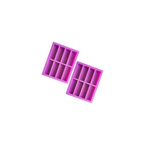 Juego de 2 moldes rectangulares de silicona para barras de granola - Moldes de silicona para barras de chocolate - Moldes para pan de caramelo, pan, muffins, brownies, pan de maíz y tarta de queso (1/5)