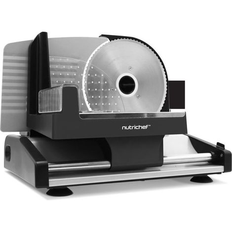 NutriChef Allesschneider elektrisch 200W, 19cm Klinge, Schwarz