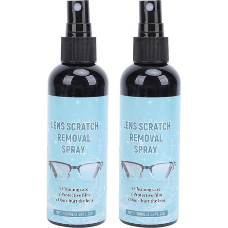 Lot de 2 sprays nettoyants pour lunettes de 100 ml, sans abîmer les verres, anti-buée et pour appareils photo. Solution nettoyante pour écrans et caméras. (1/5)