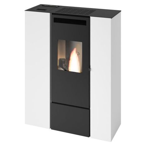 Punto Fuoco – Poêle à granulés étanche slim canalisable 9.9 kW – Évacuation arrière/supérieure – Volume de chauffe 200 à 300 m³ – Classe énergétique A+
