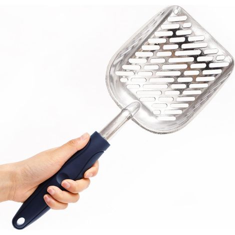 Cuillère À Litière Pour Chat - En Alliage D'aluminium - Poignée En Caoutchouc Antidérapante - Filtre Profond 23 Cm - 1 Pièce (1/5)