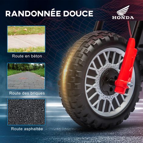 Moto électrique tout-terrain pour enfants, modèle sous licence Honda CRF450RL, trois roues, batterie 6V, convient aux enfants de 18 à 36 mois, rouge. (1/5)