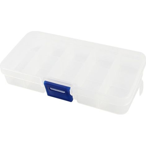 Rechteckiger Kunststoff einstellbar 10 Slots Fishhook Aufbewahrungsbox Case Organizer