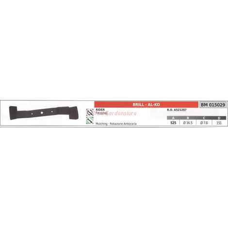 Lame pour tracteur de pelouse tondeuse TR102HE BRILL 015029