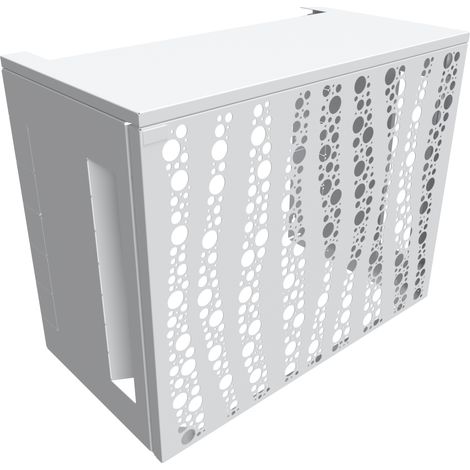 Cache climatiseur ATOLE en Aluminium Thermolaqué - Taille 1 : H. 80 x L. 100 x P. 54 cm - Blanc
