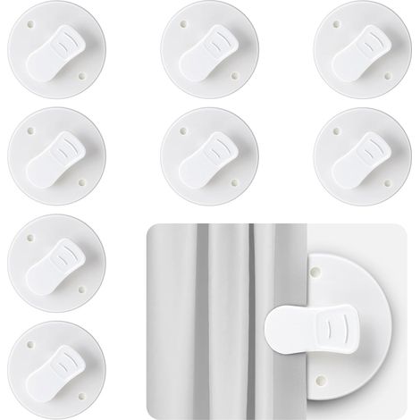 8 self-adhesive clips for 2-inch shower curtains - Splash and wind protection - Smart accessories (1/5)