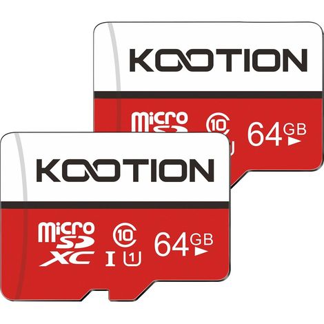 Carte Micro SD 64 Go Lot de 2 Carte Mémoire UHS-I Vitesse jusqu'à 90 m/s,TF Micro SDXC, Classe 10, U1 pour Drone/Dash Cam/Camera/Phone/Nintendo-Switch/PC/Tablet(64 Go2, U1) (1/5)