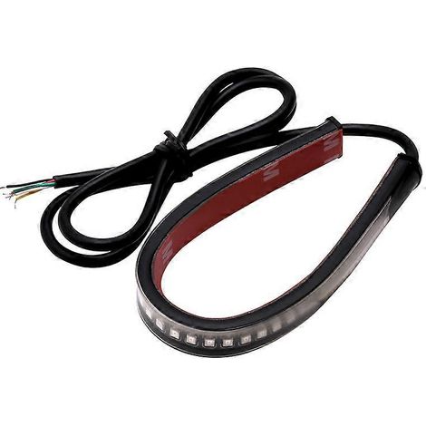 Barre lumineuse LED 48 LED pour moto, feu arrière, clignotants et feux de jour (DRL), anneau clignotant blanc ambre, 12 V (1/3)