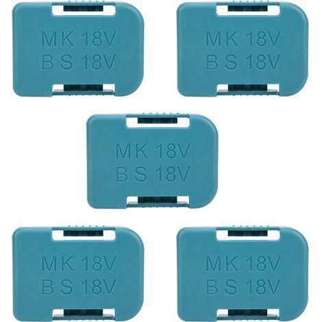 5 Stück Lithium-Batterie-Aufbewahrungshalter, Regalhalter, Gürtelschlitz für Makita 18VCyan-Befestigungsgeräte (1/5)