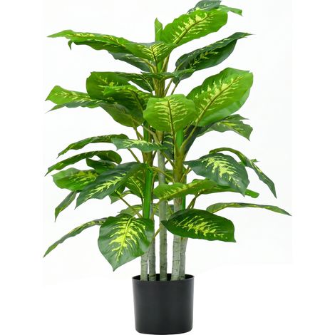 Kunstpflanze, Kunststoff-Pflanze, Zementtopf, Indoor und Outdoor, 95 cm, Grün (1/5)